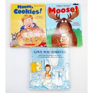 Robert Munsch Lot of 3 Board Books Love You Forever & Mmm, Cookies & Moose